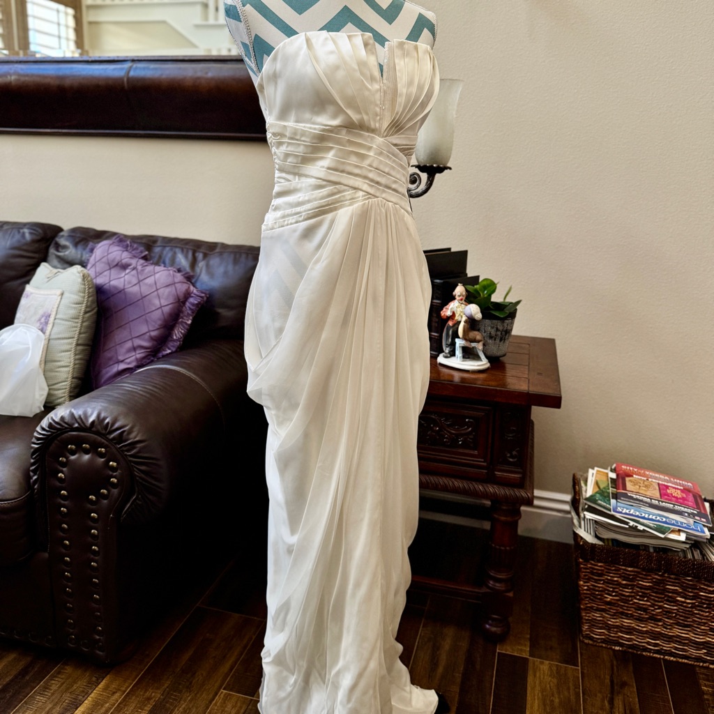 New “A.B.S. Collection” Elegant White Strapless Dress Size 10